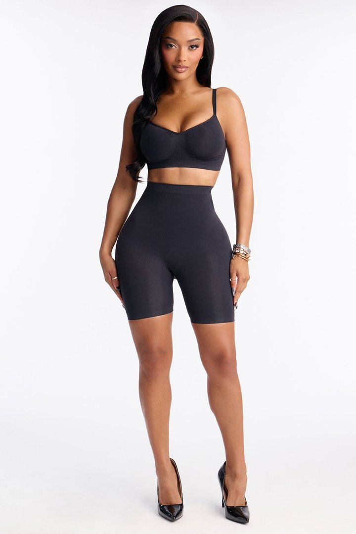 Nova Sculpt Seamless Strong Compression Thigh Shaper - Black