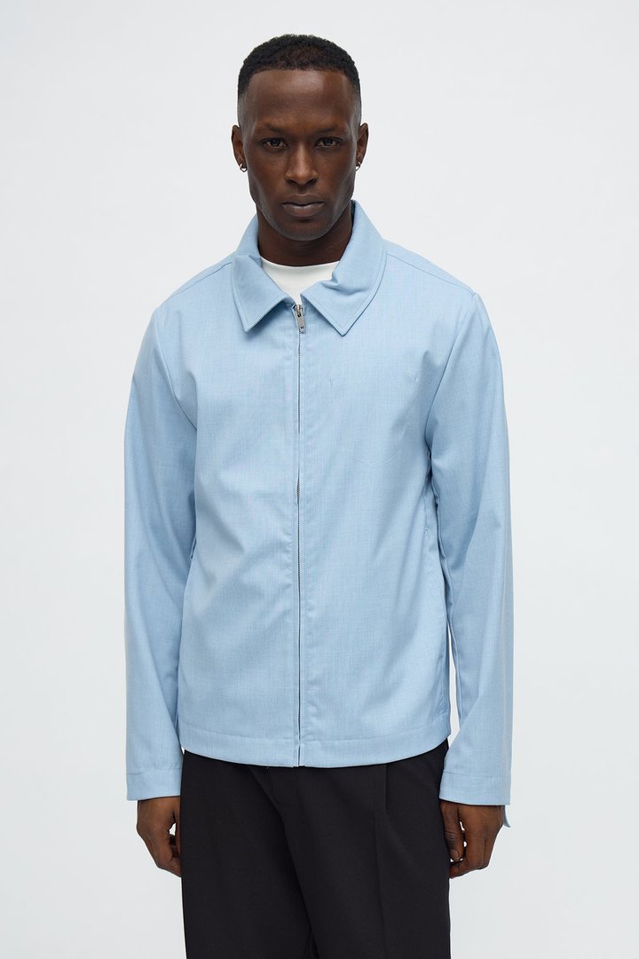 Cloudine Zip Shirt Jacket - Blue