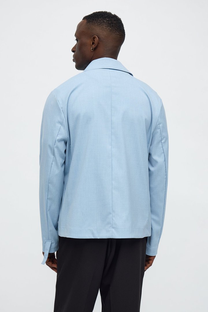 Cloudine Zip Shirt Jacket - Blue