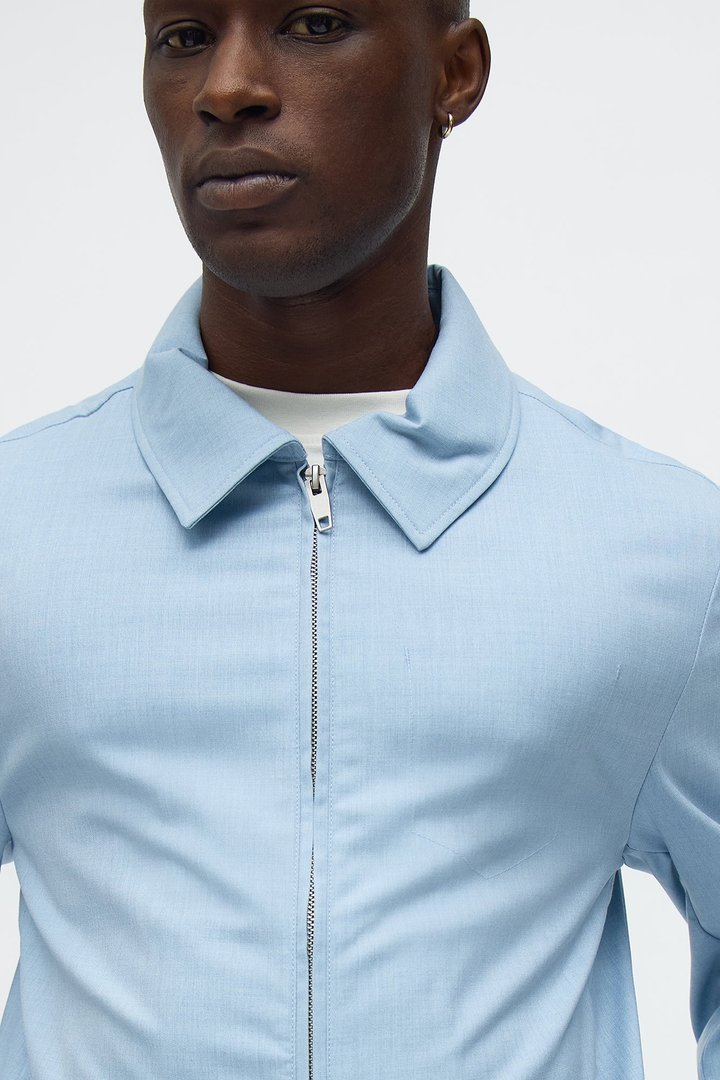 Cloudine Zip Shirt Jacket - Blue