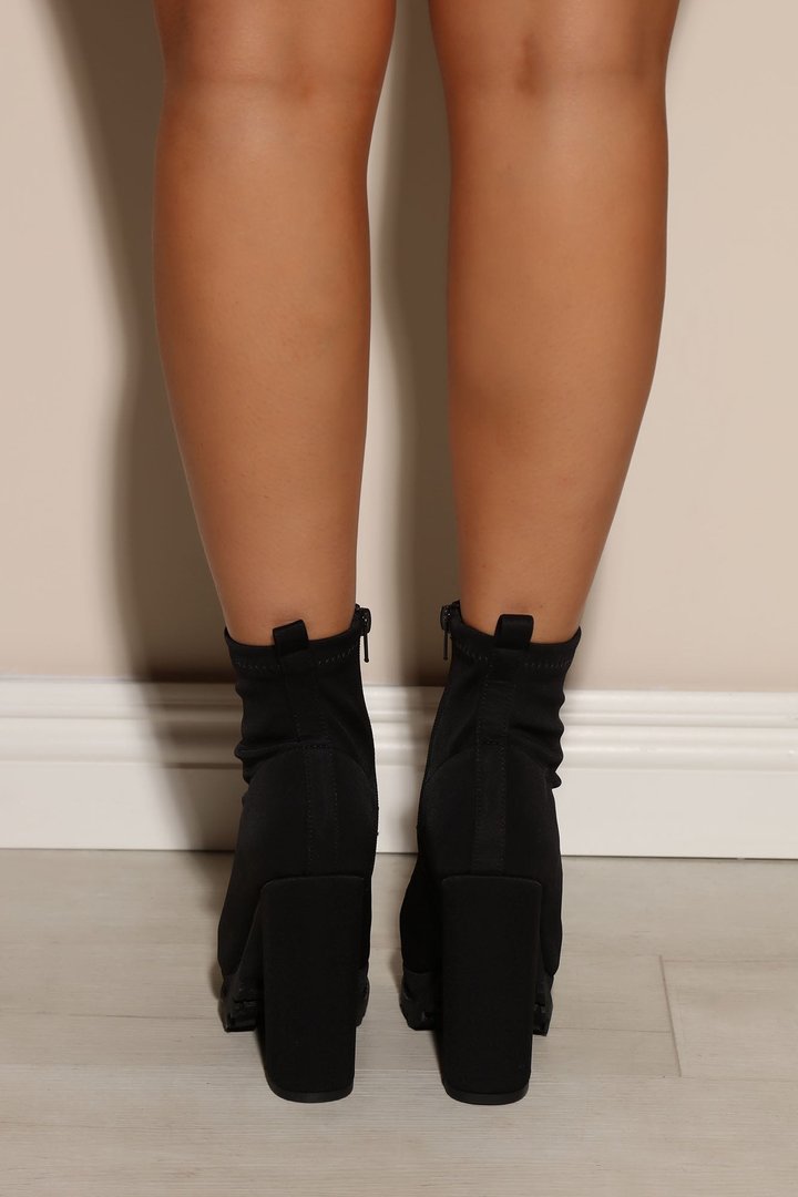 On My Own Time Lug Sole Booties - Black