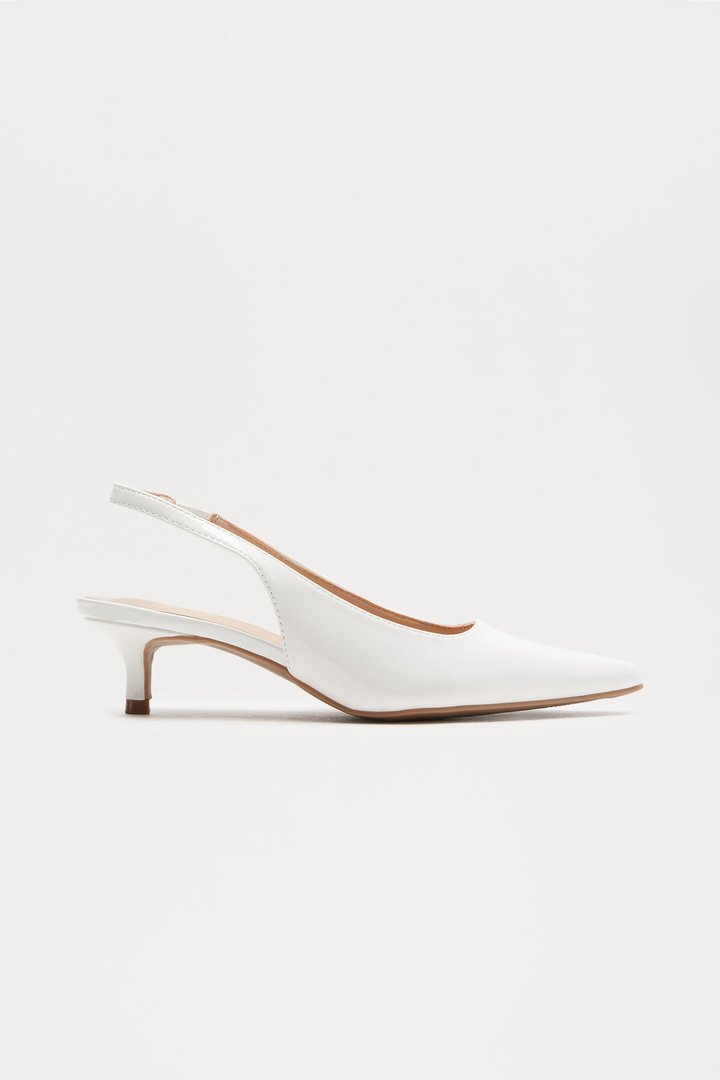 Rora Kitten Heel Pumps - White