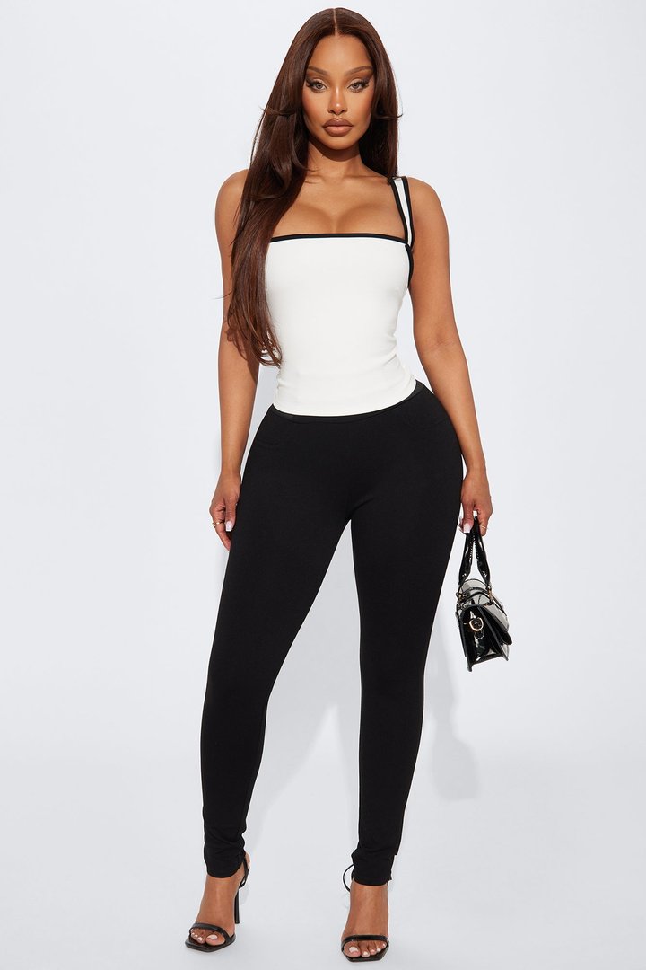 His Loss Contrast Trim Top - White