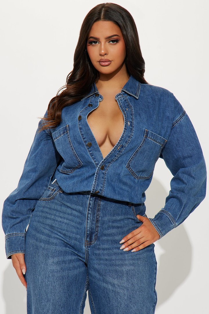 Farmer's Market Cutie Denim Jumpsuit - Medium Wash