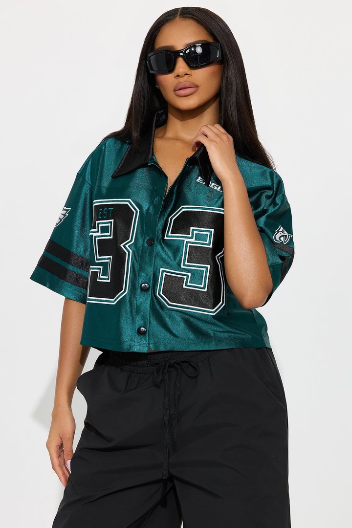NFL Philadelphia Eagles Cropped Shirt - Green/combo