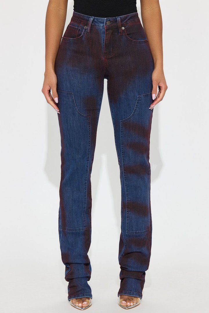 Sawtelle Stacked Straight Leg Jeans - Dark Wash