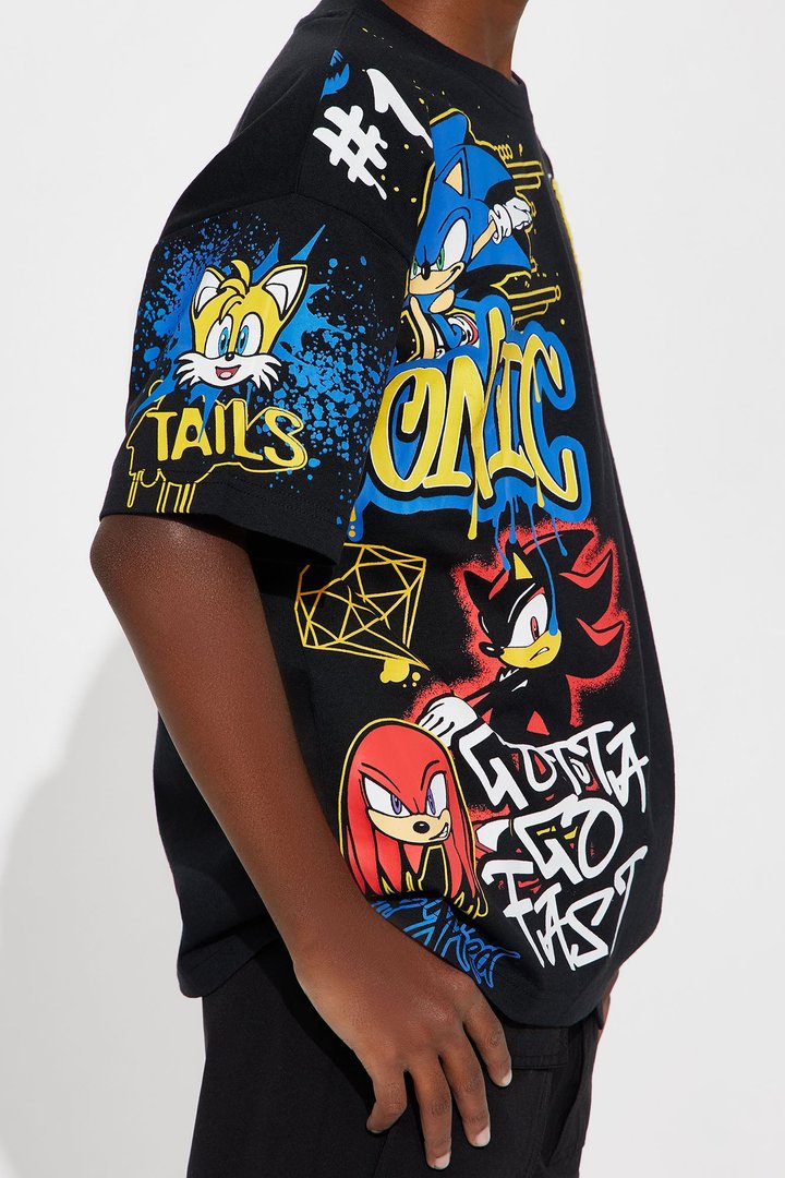 Mini Sonic And Friends Graffiti Short Sleeve Tee - Black