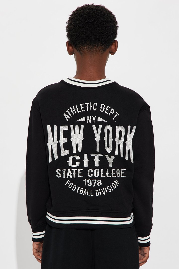 Mini Nyc Athletics Crewneck Sweater - Black