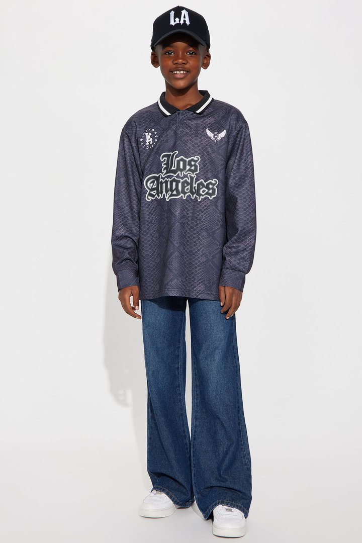 Mini Los Angeles Long Sleeve Jersey Polo - Black