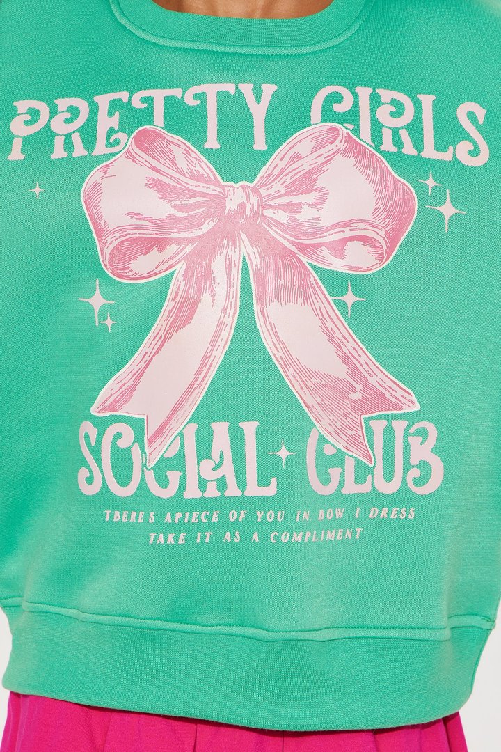 Mini Pretty Girls Social Club Crew Neck Sweatshirt - Green