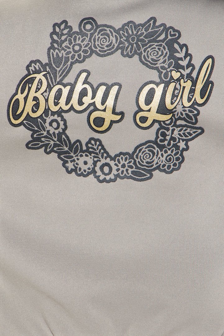 Mini Baby Girl Bomber Jacket - Heather/Combo