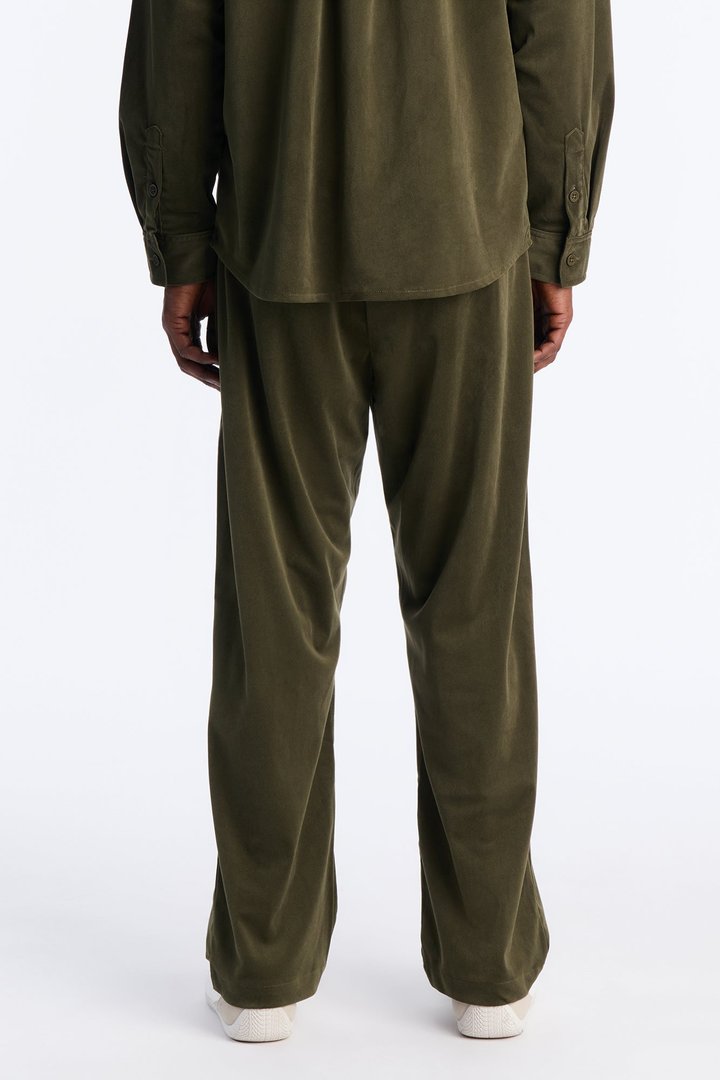 Straight Lincoln Park Textured Trouser - Dark Olive