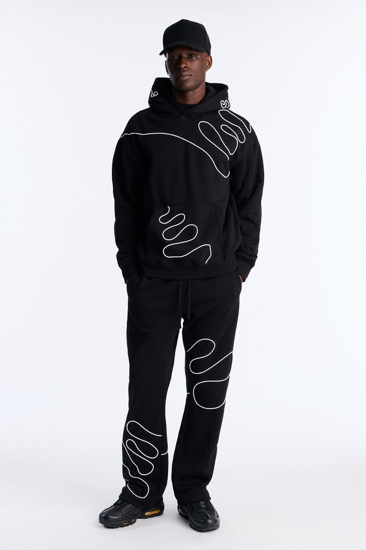 Lasso Slim Flare Sweatpants - Black