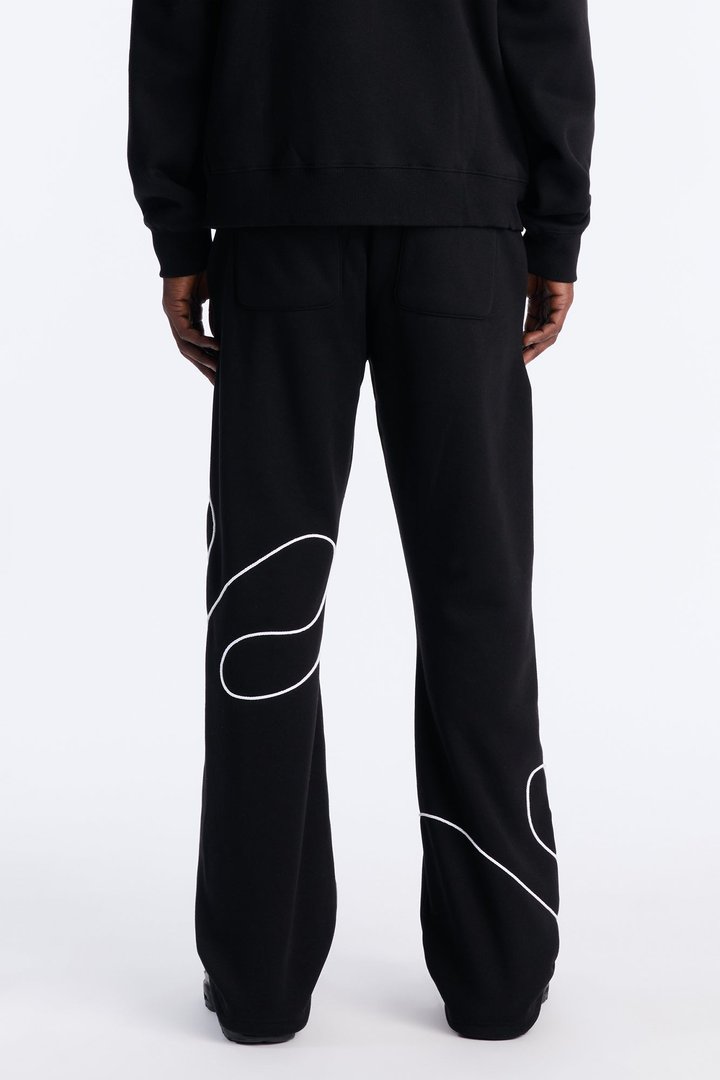 Lasso Slim Flare Sweatpants - Black