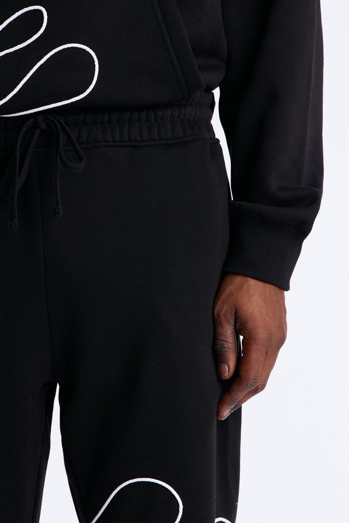 Lasso Slim Flare Sweatpants - Black