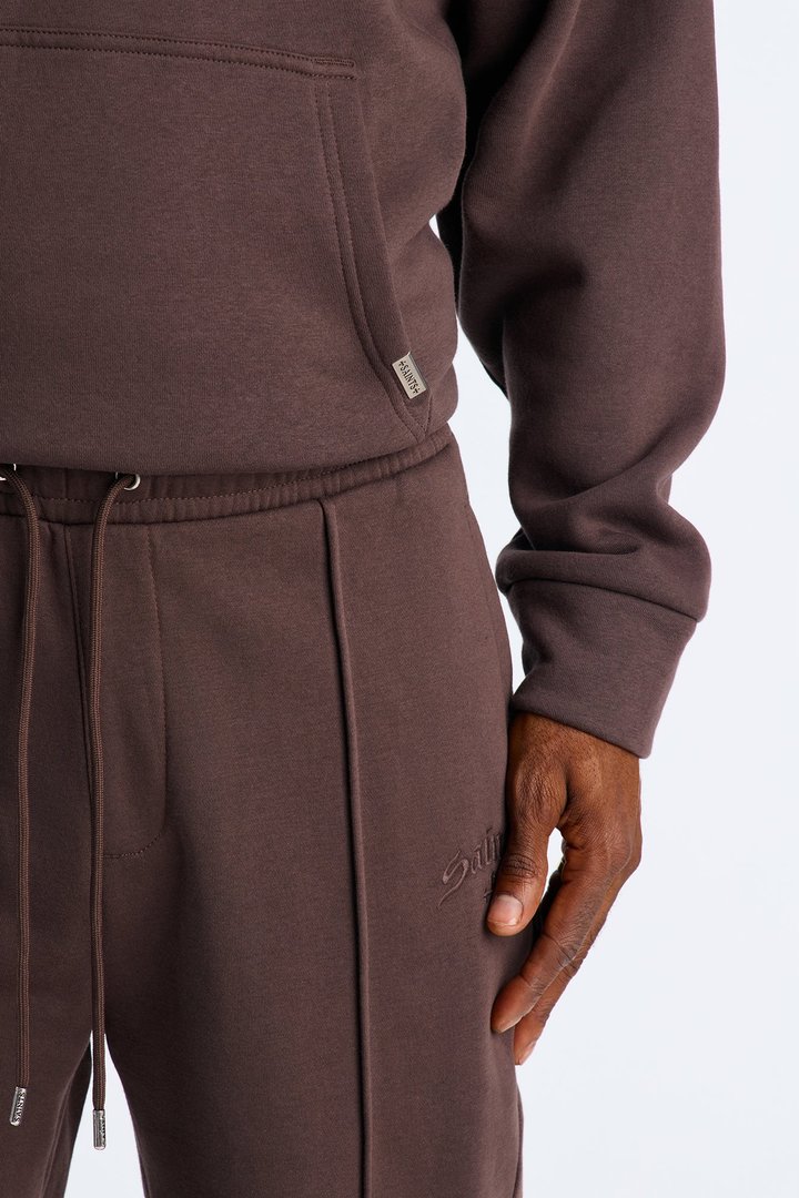 Saints Studio Embroidered Sweatpants - Chocolate