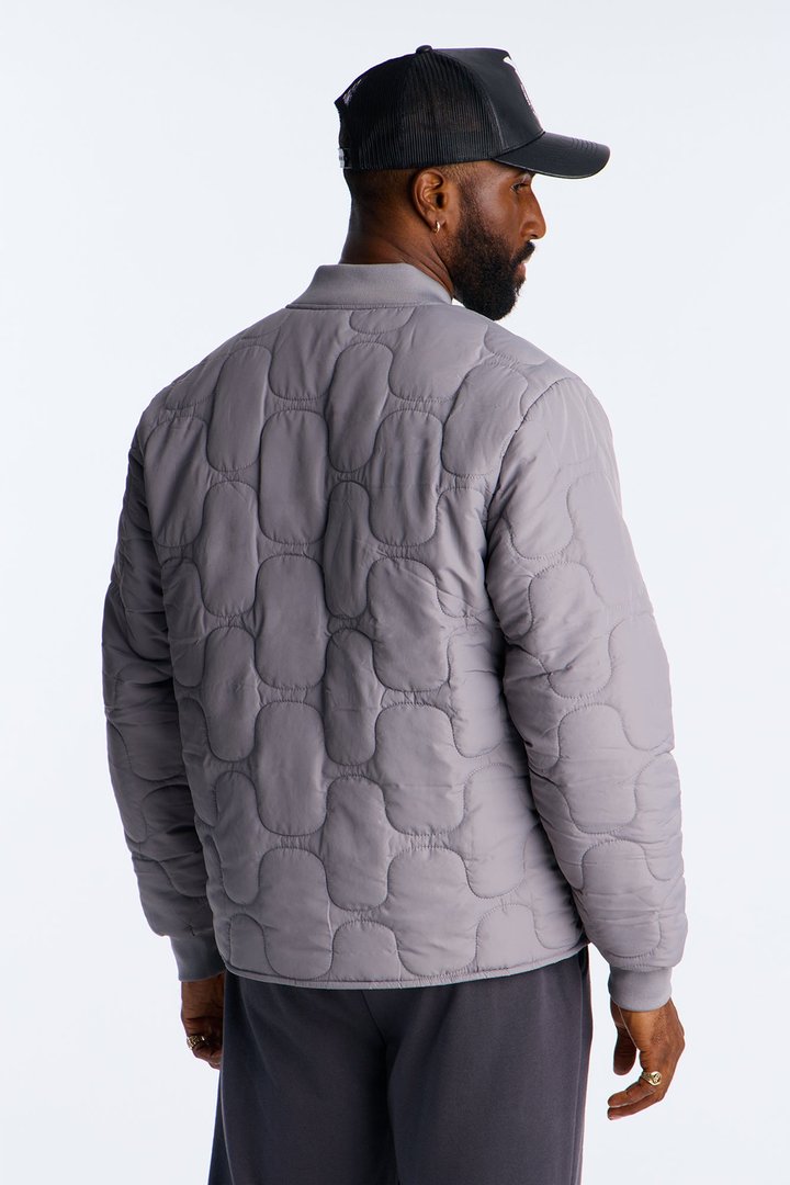 Geo Quilted Jacket - Grey