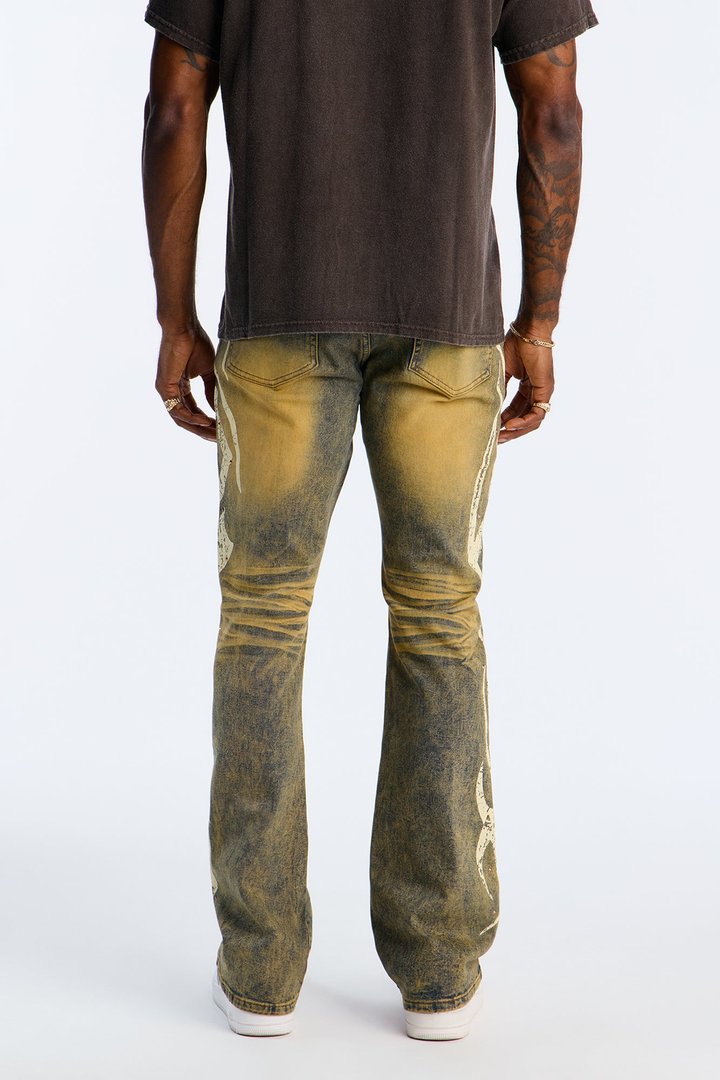 Stacked Skinny Flare Rockstar Life Jewel Jean - Vintage Wash