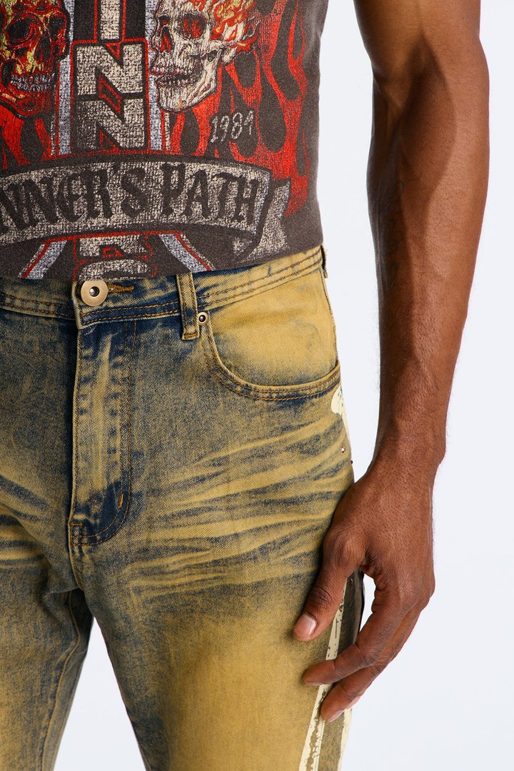 Stacked Skinny Flare Rockstar Life Jewel Jean - Vintage Wash