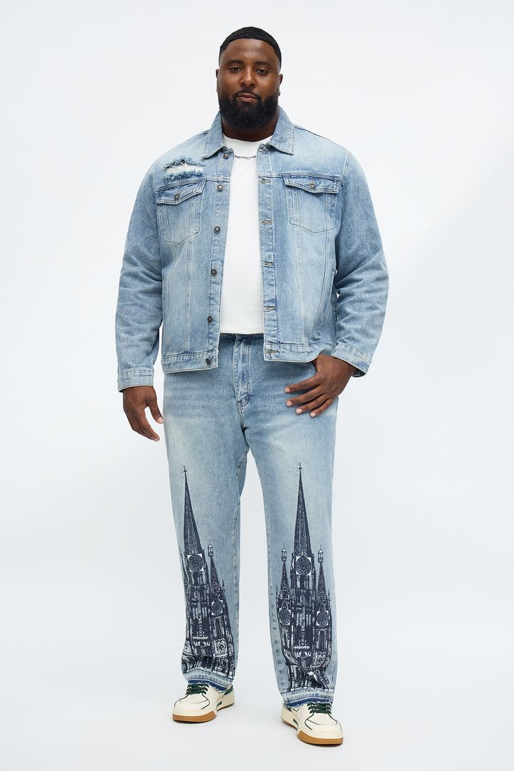 Straight Cathedral Jean - Medium Blue Wash