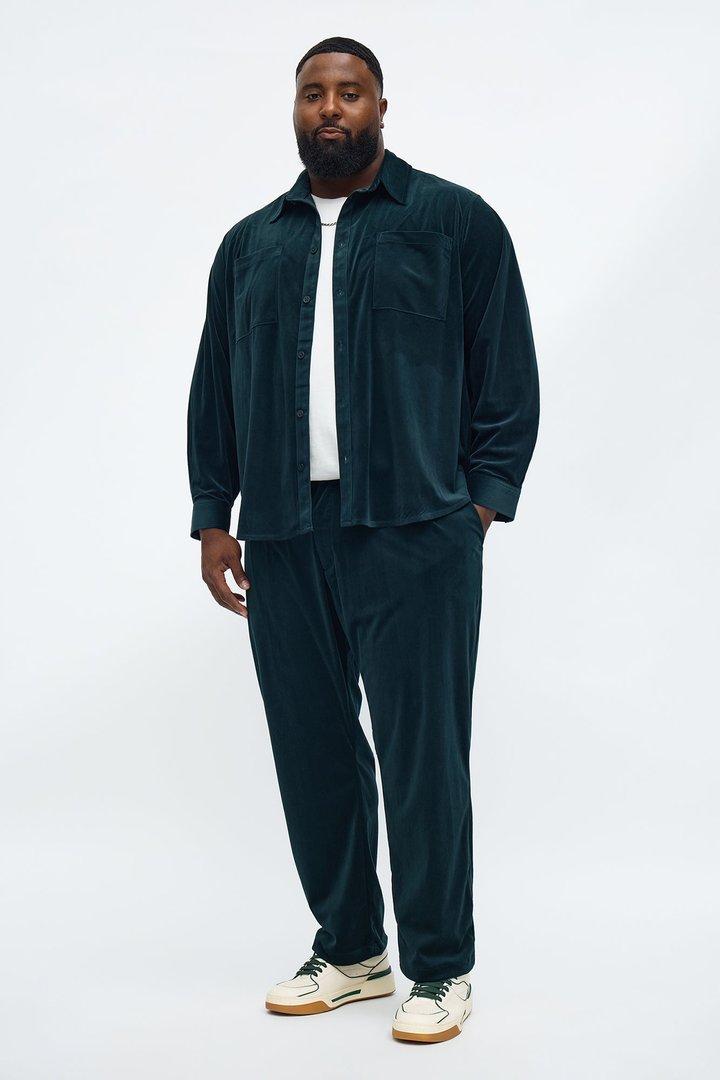 Straight Lincoln Park Textured Trouser - Hunter Green