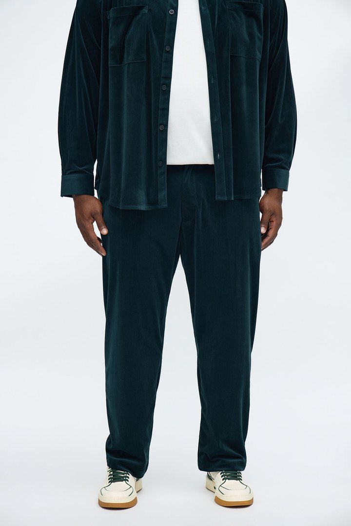 Straight Lincoln Park Textured Trouser - Hunter Green
