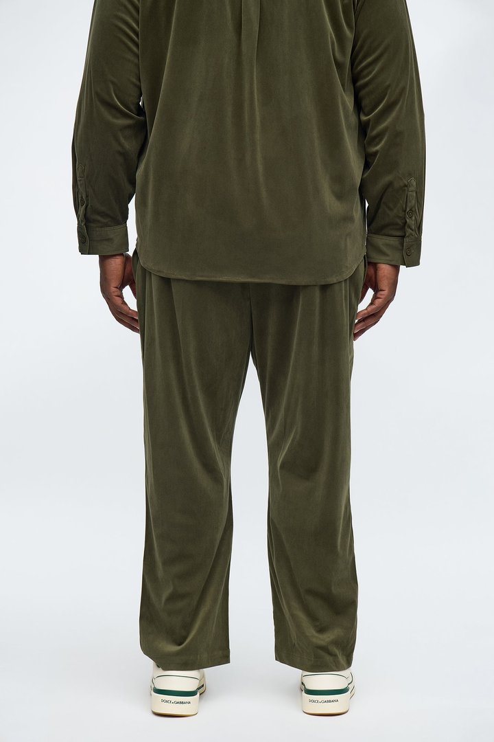 Straight Lincoln Park Textured Trouser - Dark Olive