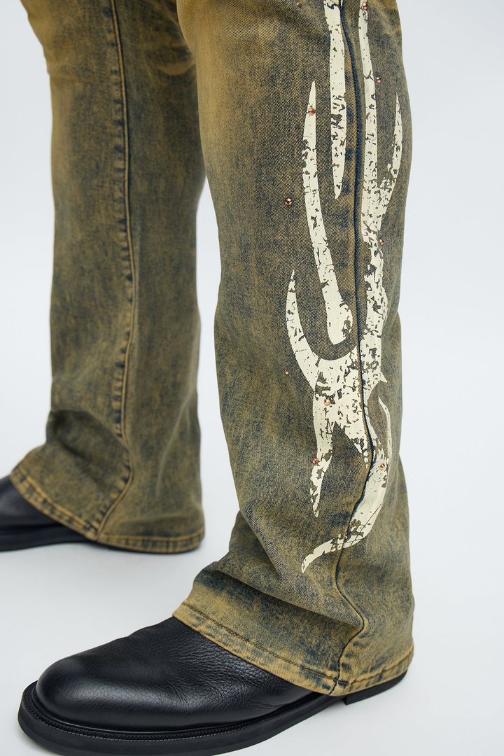 Stacked Skinny Flare Rockstar Life Jewel Jean - Vintage Wash