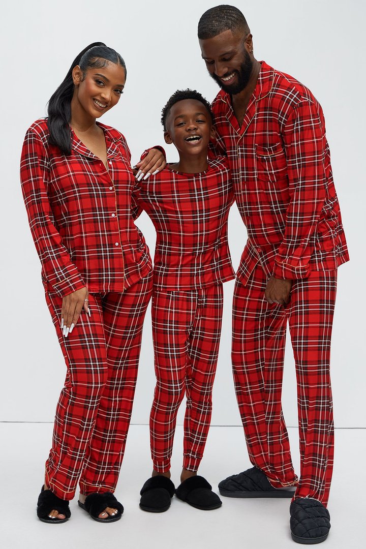 Jolly Season Holiday PJ Set - Red/combo