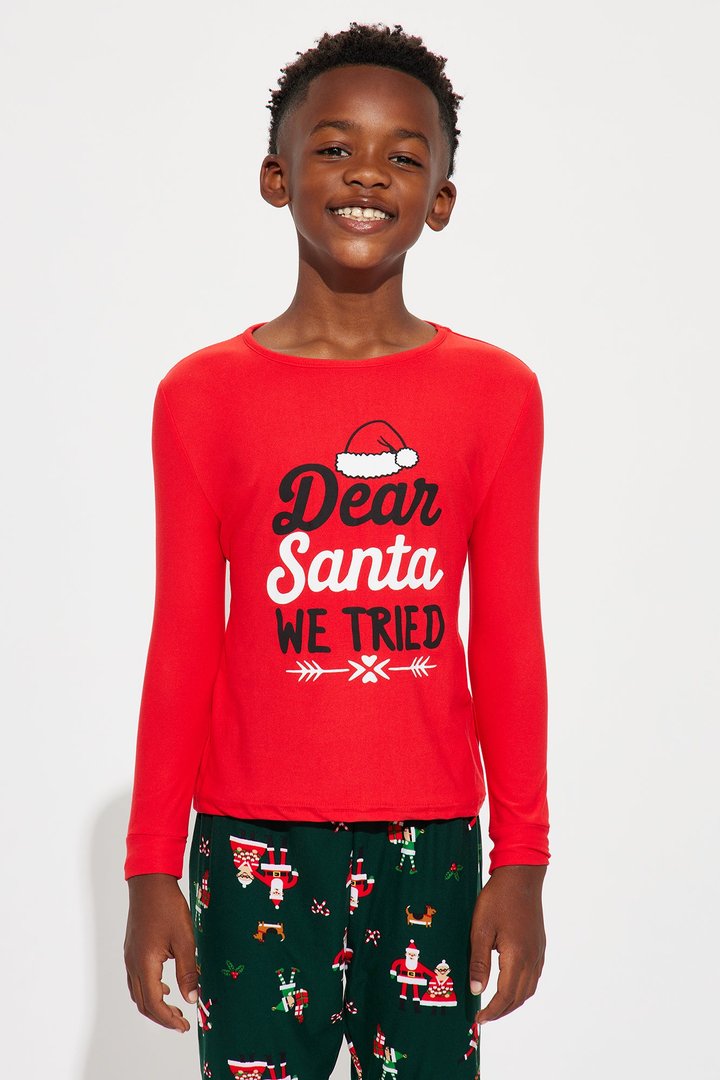 Mini Dear Santa Matching Family Pant Set - Red/combo