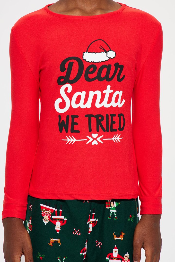 Mini Dear Santa Matching Family Pant Set - Red/combo