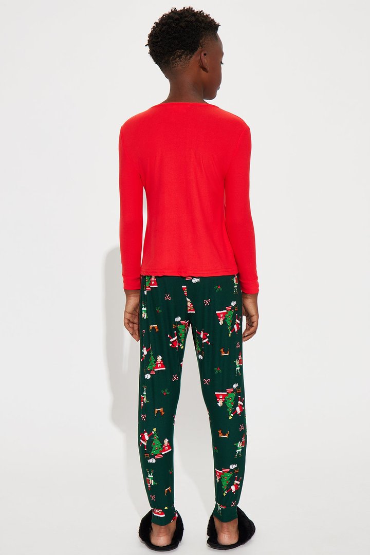 Mini Dear Santa Matching Family Pant Set - Red/combo