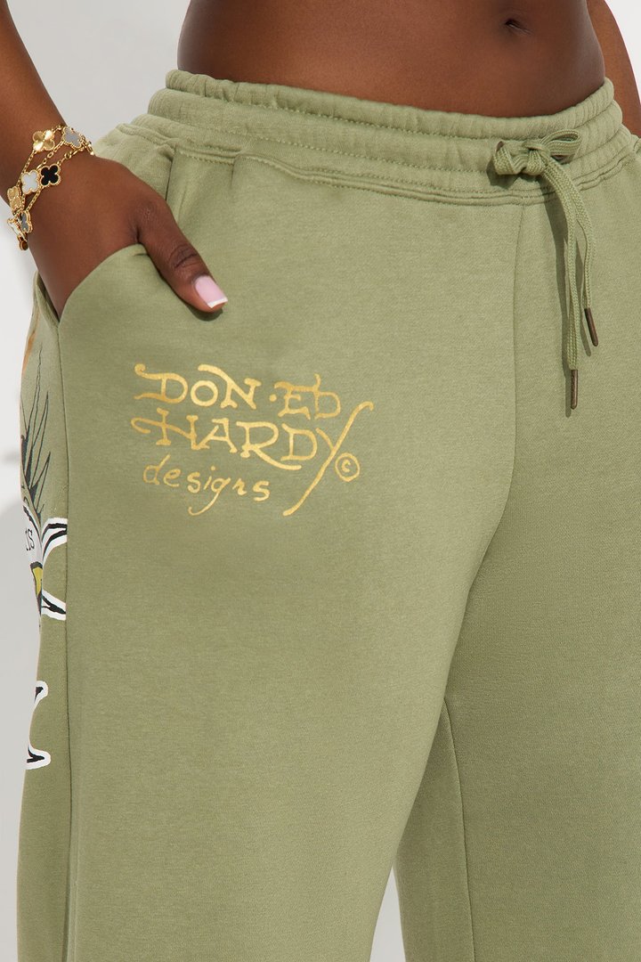 Ed Hardy Broken Hearts Pant - Sage