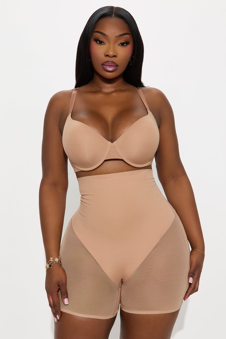 Microfiber Power Mesh Butt Shaping Short - Nude