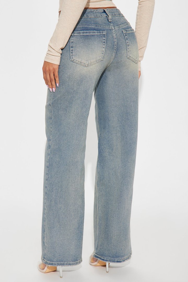 Talk To The Hand Low Rise 90's Jeans - Vintage Wash