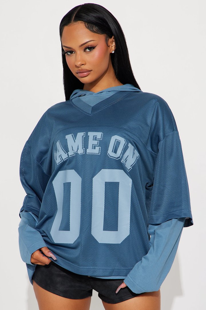 Game On Jersey Hoodie - Navy