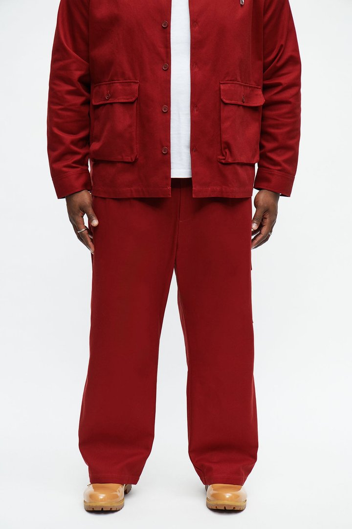 Baggy Fairfax Canvas Pant - Burgundy