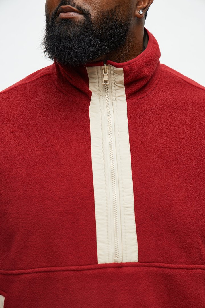 Take A Hike Quarter Zip Sweatshirt - Burgundy