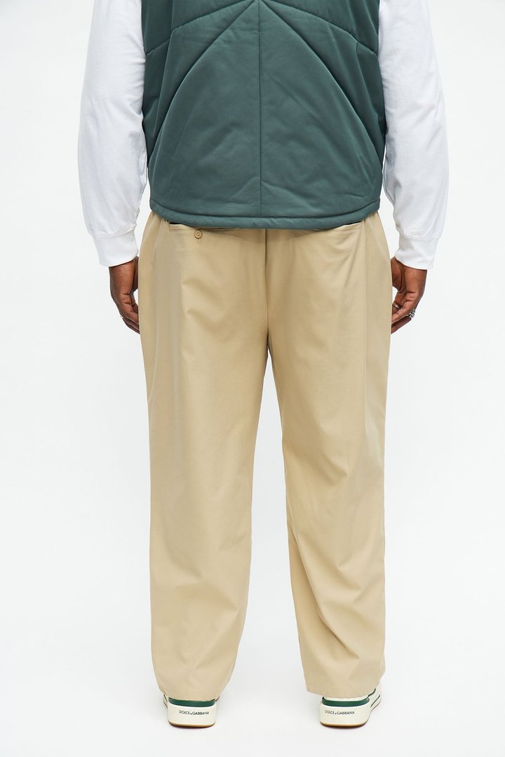 Straight Sterling Pleated Pants - Beige