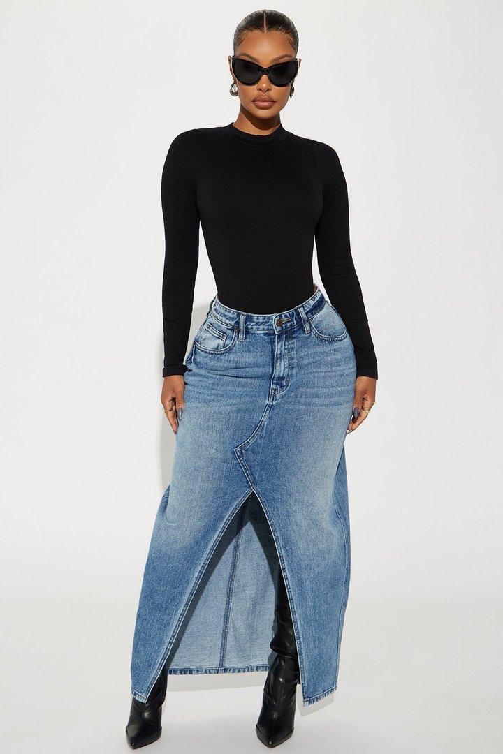 Marena Long Sleeve Bodysuit - Black