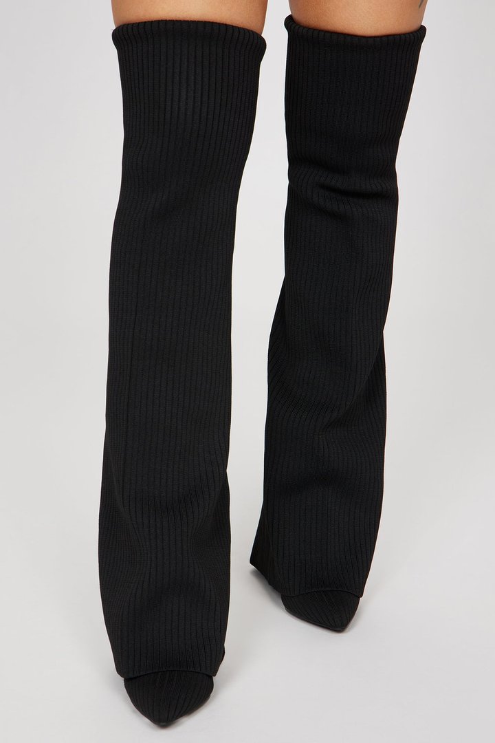 Out Of Sight Over The Knee Boots - Black