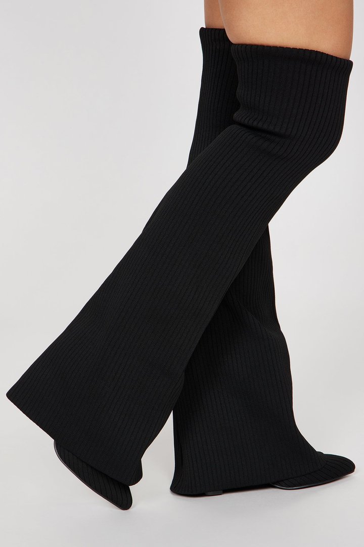 Out Of Sight Over The Knee Boots - Black