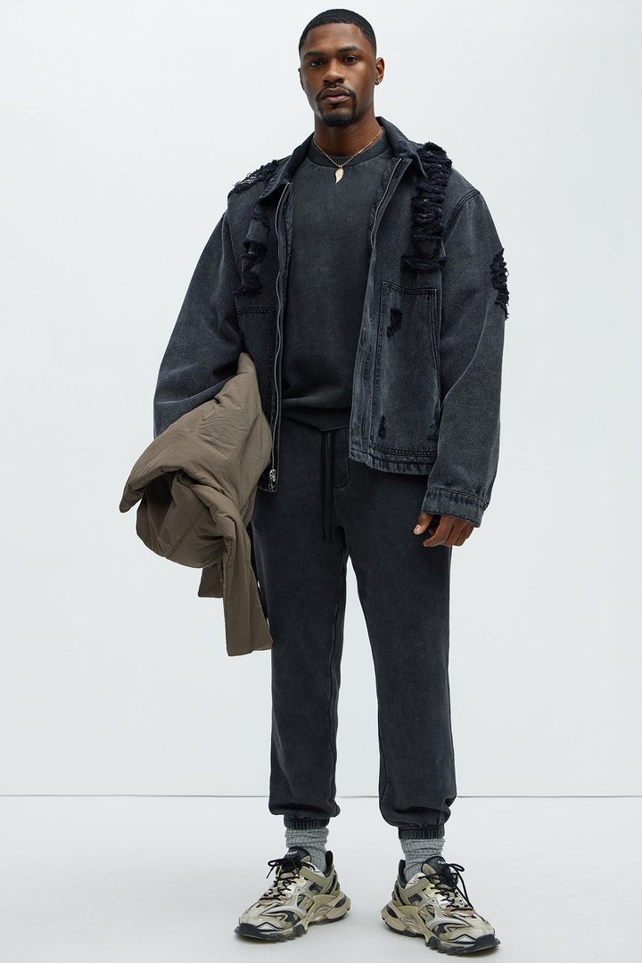 Tayson Heavy Wash Jogger - Black Wash