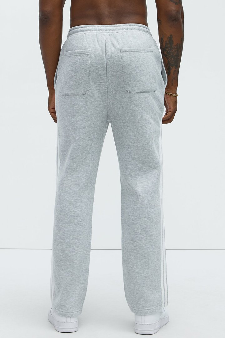 Tayson Race Course Striped Sweatpants - Heather Grey