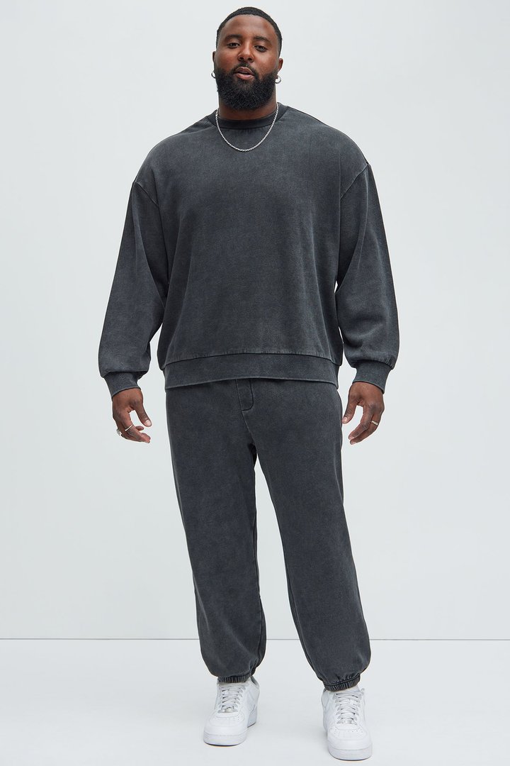 Tayson Heavy Wash Crewneck Sweatshirt - Black Wash