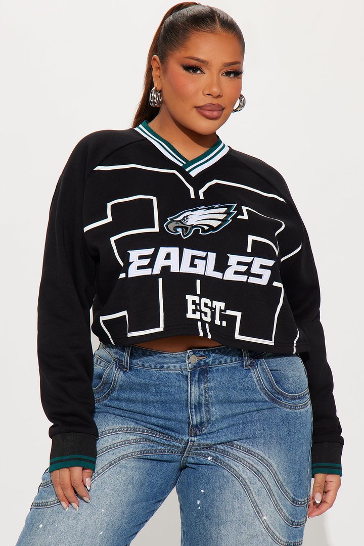 Line Of Scrimmage Eagles Sweatshirt - Black