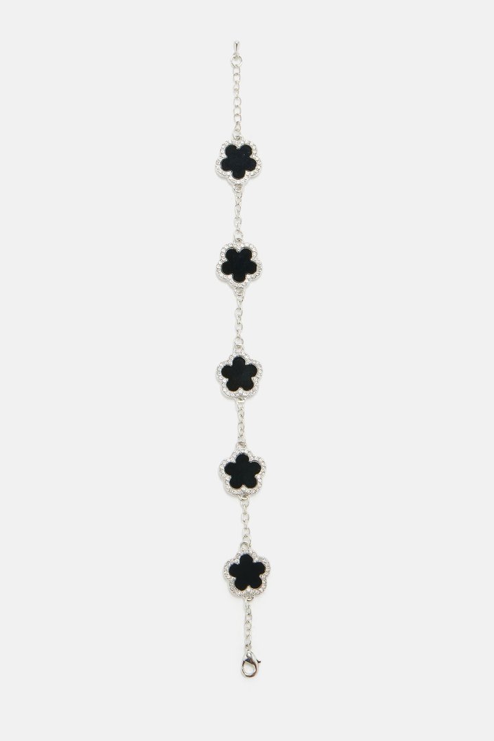 My Clover Chain Bracelet - Black/Silver