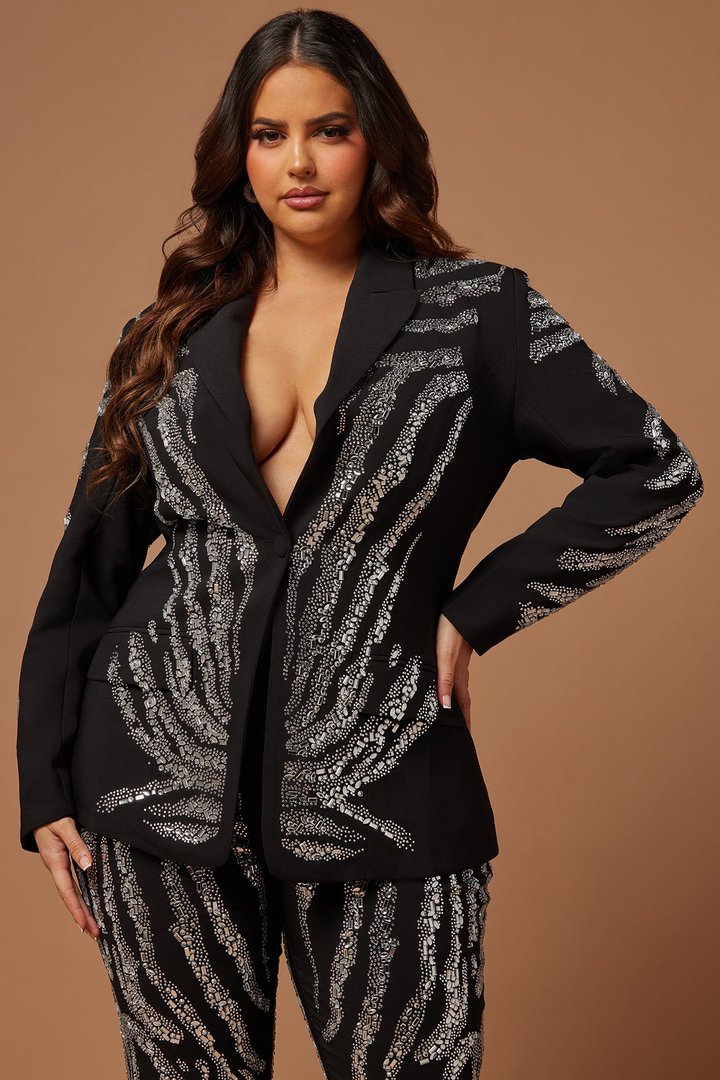 Amira Embellished Blazer - Black
