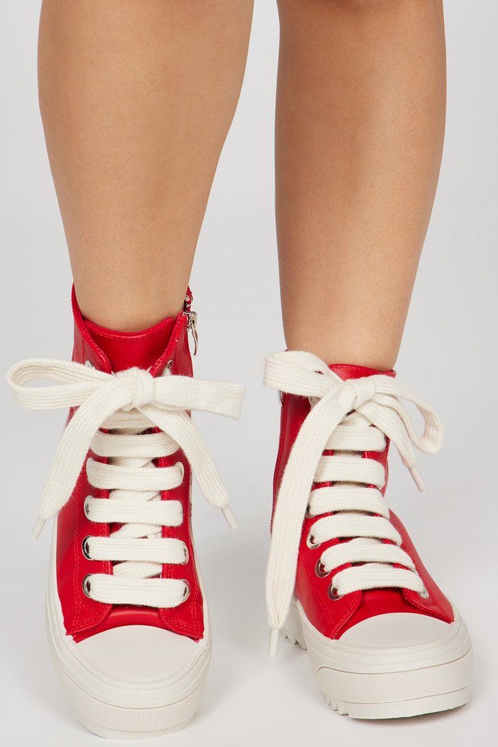 Letting Go High Cut Sneakers - Red