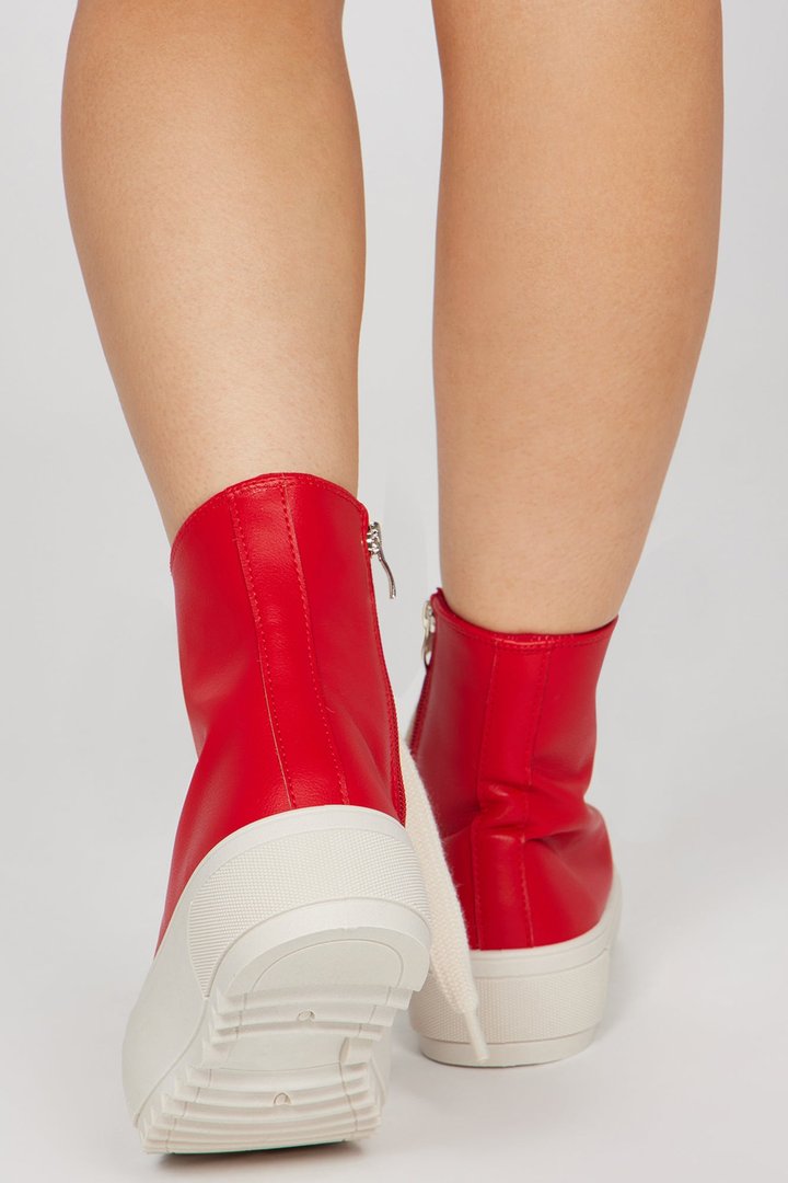 Letting Go High Cut Sneakers - Red